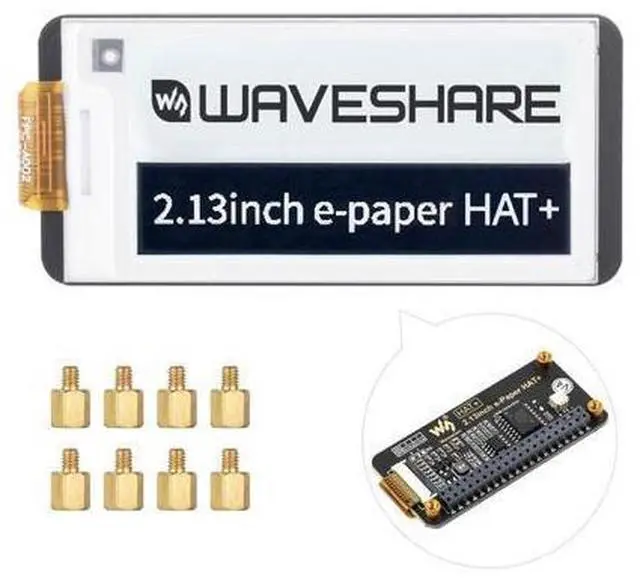 Alt view image 8 of 14 - 2.13inch E-Paper, Compatible with Raspberry Pi 5/4B/3B+/3B/ and Zero Series Boards, E-Ink Screen for Pwnagotchi Kit, SPI Interface, HAT+ Standard