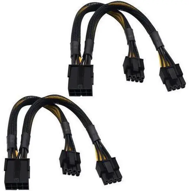 Alt view image 7 of 12 - Aomoproing (2-Pack) 8 Pin PCIe Splitter Cable, GPU VGA PCIe 8 Pin Female to Dual 8 Pin (6+2) Male PCI Express Power Adapter Braided Extension 9 inches (23cm)
