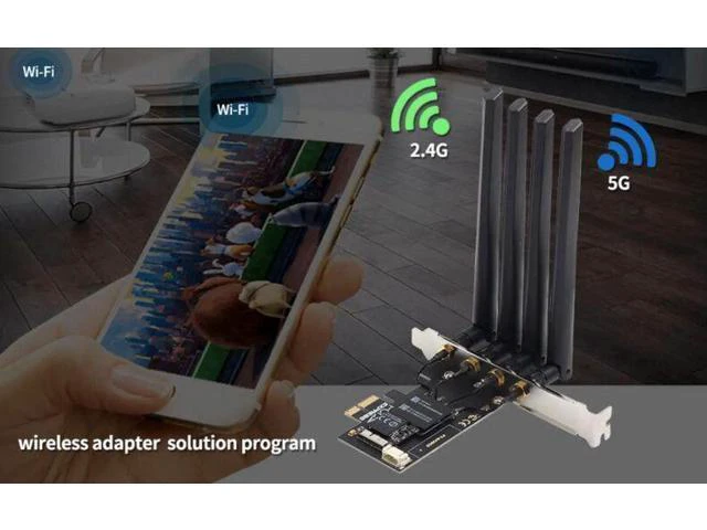Alt view image 12 of 14 - Dual Band BCM94360CD 1750Mbps 802.11ac WiFi Bluetooth 4.0 PCIE Wireless Adapter MacOS Hackintosh Dekstop PC