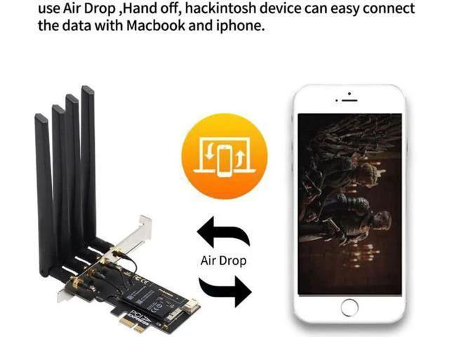 Alt view image 13 of 14 - Dual Band BCM94360CD 1750Mbps 802.11ac WiFi Bluetooth 4.0 PCIE Wireless Adapter MacOS Hackintosh Dekstop PC