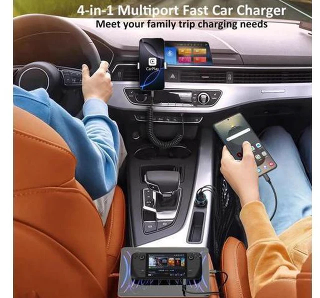 Alt view image 13 of 14 - 3 Pack USB C Car Charger, 4-Port 65W Dual 12V USB-A & USBC Cigarette Lighter Adapter Plug with Voltmeter PD/QC 3.0 Fast Charging Car Phone Charger for iPhone 16e 15 14 13 12 11 Pro Max, Android