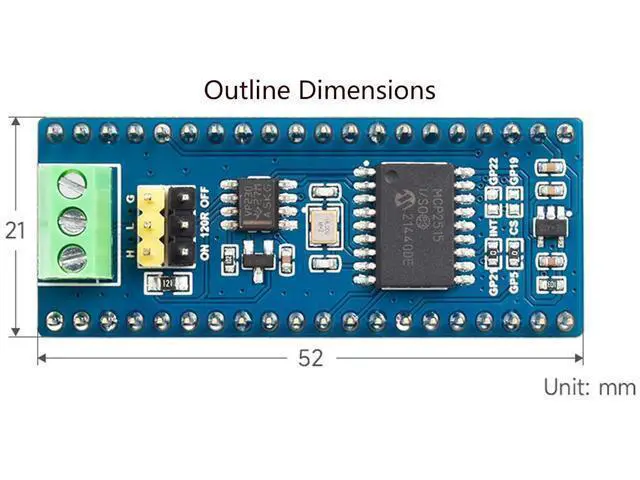 Alt view image 14 of 14 - CAN Bus Module for Raspberry Pi Pico/Pico W, Enabling Long Range Communication Through SPI