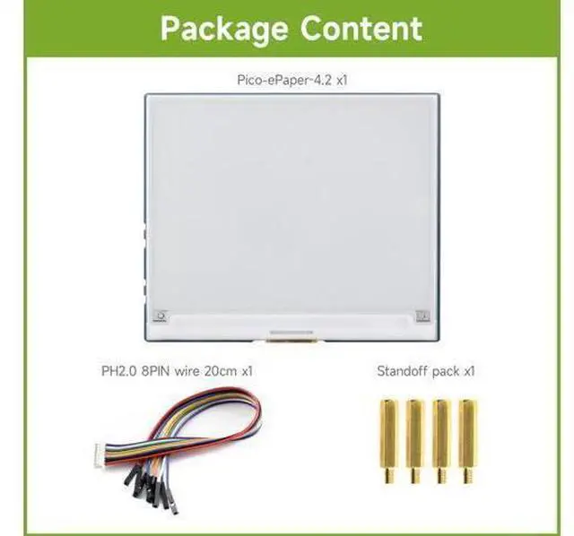 Alt view image 9 of 14 - 4.2inch E-Paper E-Ink Display Module for Raspberry Pi Pico 400×300 Pixels Black/White with SPI Interface