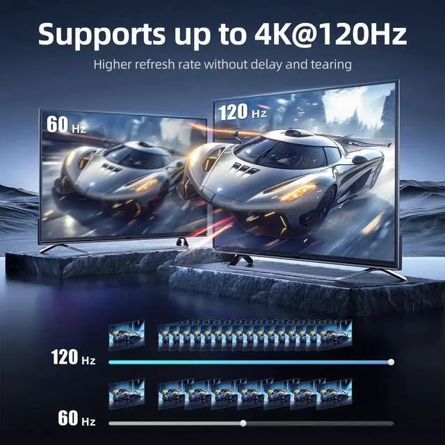 Alt view image 8 of 12 - llano HDMI 2.1 Switch 2 in 1 Out 8K@60Hz 4K@120Hz, HDMI Switcher 48Gbps Bidirectional, Supports VRR HDR10 Dolby Atmos, for PS5 Xbox Apple TV Roku Switch 2, Aluminum Alloy Case