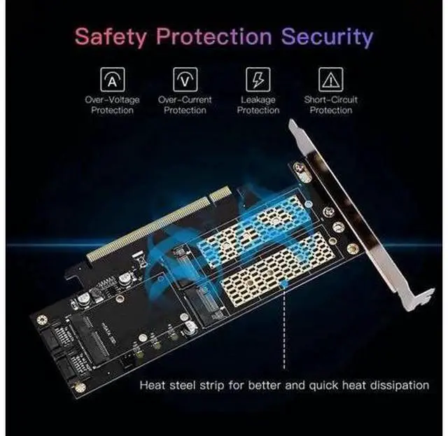 Alt view image 8 of 12 - 3 in 1 SSD Adapter Card, M.2 NVMe to PCIe + M.2 SATA to SATA III + mSATA to SATA Converter, Multi-Function NGFF mSATA Expansion Card for Desktop PC