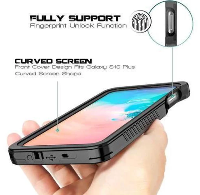 Alt view image 11 of 14 - For Samsung Galaxy S10E Waterproof Case, Underwater Snowproof Dirtproof Shockproof Full Body Cover Waterproof Case for Samsung Galaxy S10E 5.8 inch