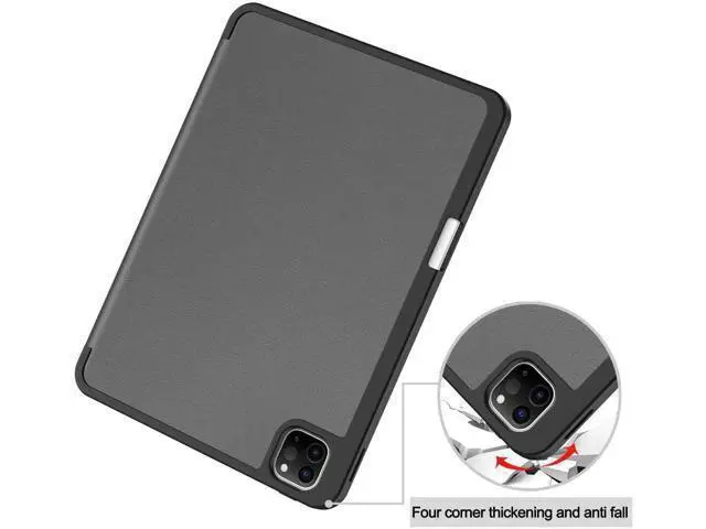 Alt view image 12 of 14 - Case for iPad Pro 11 Inch 2022 2021 2020 2018, Slim Smart Stand Cover for for iPad Pro 11 4th Gen 2022/3rd Gen 2021/ 2nd Gen 2020/1st Gen 2018 with Pencil Holder, Universal Stylus Pen Grey