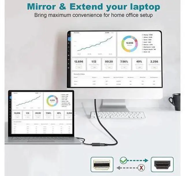 Alt view image 12 of 14 - AOMOPROING Pasow Mini DisplayPort to HDMI Adapter, Mini DP Thunderbolt to HDMI Converter 4K Compatible for MacBook Air / Pro,UHD Monitor / TV / Projector (Black)