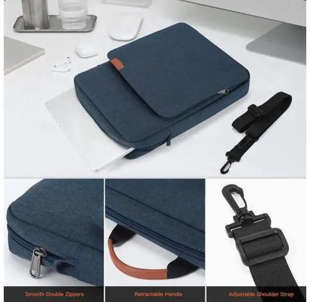 Alt view image 12 of 14 - 9-11 Inch Tablet Shoulder Bag Carrying Case for 11" iPad Pro M4/ iPad Air 11" M3 M2 2025 2024, iPad A16 11" 2025, New Amazon Fire Max 11/10.1" Fire HD 10 Plus, Vertical Laptop Sleeve Handbag