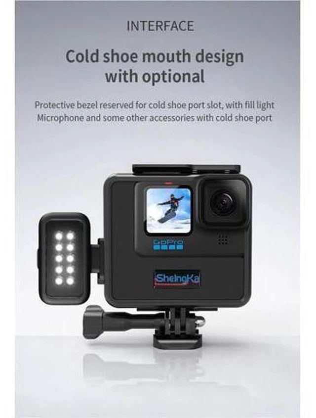 Alt view image 14 of 14 - Extended Battery for GoPro Hero 9 / GoPro 10 Black Extra Battery with Shockproof Protective Frame Housing Case Cover Shell with Side Power Bank