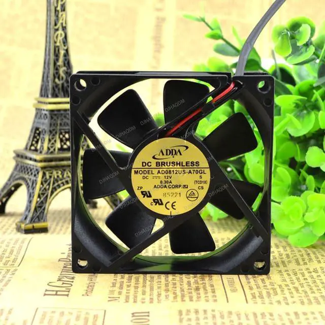 Alt view image 5 of 8 - Compatible for ADDA AD0812US-A70GL 12V 0.3A 8025 8cm 2-Wire Cooling Fan