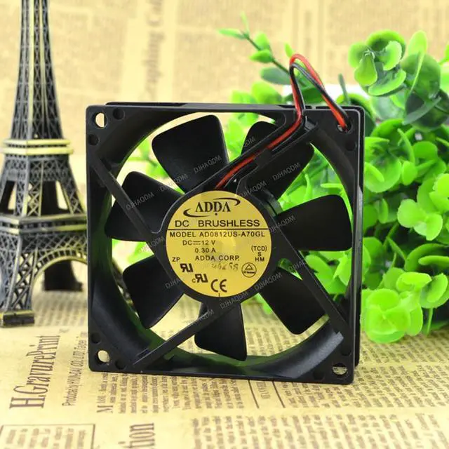 Alt view image 6 of 8 - Compatible for ADDA AD0812US-A70GL 12V 0.3A 8025 8cm 2-Wire Cooling Fan
