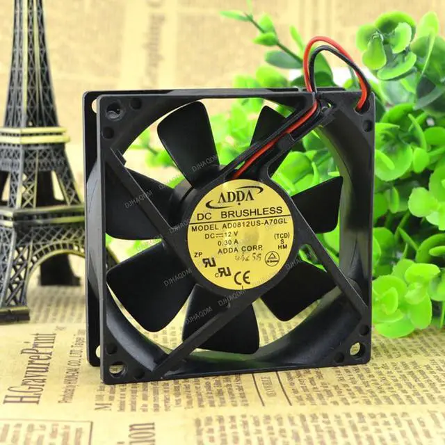 Alt view image 8 of 8 - Compatible for ADDA AD0812US-A70GL 12V 0.3A 8025 8cm 2-Wire Cooling Fan