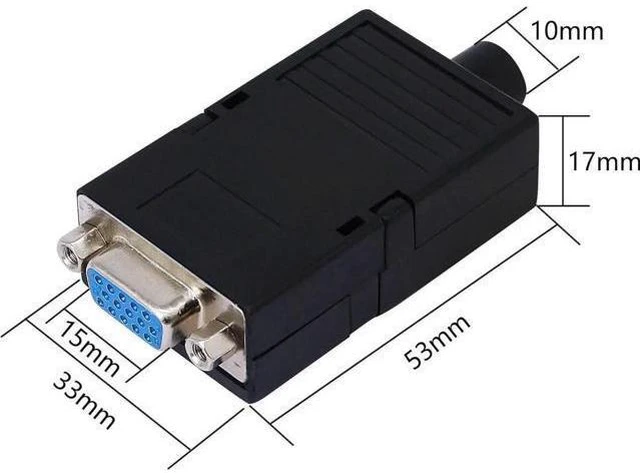 Alt view image 10 of 12 - Aomoproing VGA DB15 Solderless Connector 3+9 D-SUB 15 Pin VGA 3 Row Breakout Board Adaptor with Case+Screwdriver(2-Pack Fmale)