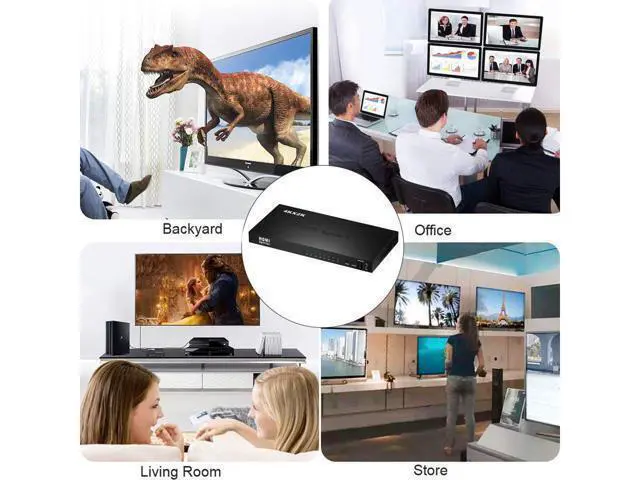 Alt view image 14 of 14 - 1x8 HDMI Splitter by 1 Port to 8 HDMI Display Duplicate/Mirror - Powered Splitter for Full HD 4Kx2K High Resolution & 3D Support (One Input To Eight Outputs) - Adapter Included