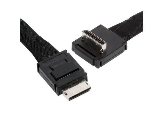 Alt view image 8 of 14 - 80cm Down-Angled 90° OCuLink SFF-8611 4i Active Data Cable, PCIe 4.0 SFF8611 Male to Male Cord for eGPU & High-Speed SSD