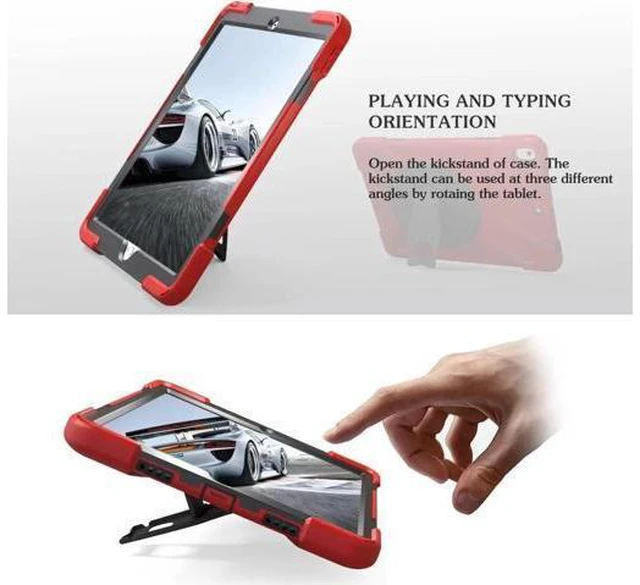 Alt view image 14 of 14 - iPad Air 1st Genearton Case for Kids 2013 | iPad Air First Generation Case Rugged Shockproof | Three Layer Durable Case with Stand Hand Shoulder Strap for iPad Air 1 A1474 A1475 A1476 Red