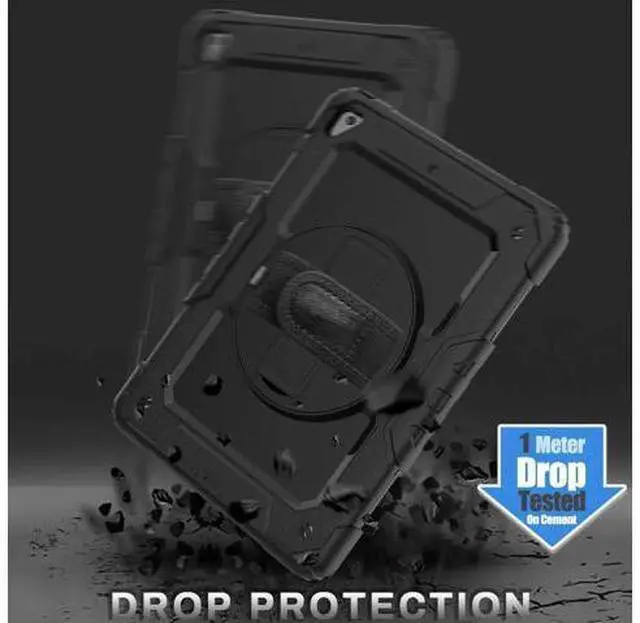 Alt view image 12 of 14 - iPad 6th 5th Generation Case New iPad 9.7 Inch 2018 2017 Case Full-body Shock Proof Hybrid Armor Protective Case Cover with 360 Rotating Stand & Strap for Apple iPad 5th / 6th iPad Air 2 iPad Pro 9.7