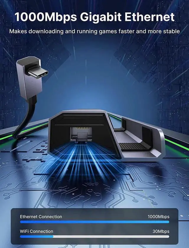 Alt view image 13 of 14 - JSAUX Docking Station for Steam Deck/ROG Ally, 6-in-1 Steam Deck Dock with HDMI 2.0 4K@60Hz, Gigabit Ethernet, 3 USB-A 3.0 and 100W USB-C Charging Port, Compatible with Steam Deck OLED-HB0603