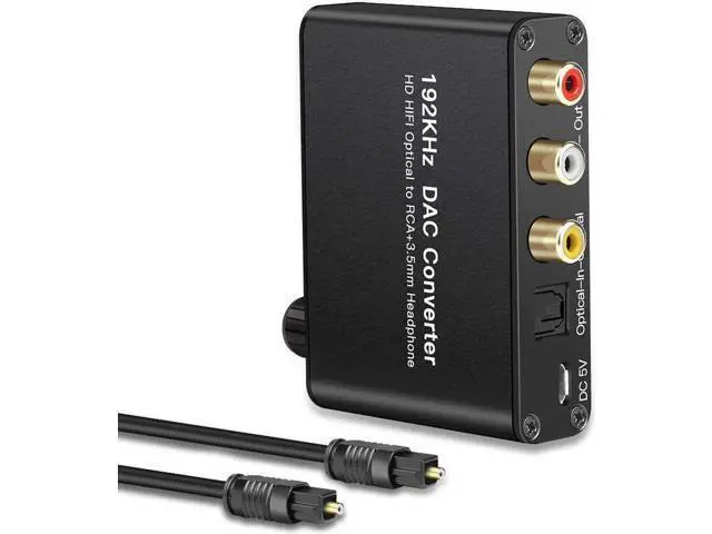 Alt view image 7 of 12 - Werleo Digital Audio Converter 192kHz DAC Supports Volume control Digital Coaxial SPDIF Toslink to Analog Stereo L/R RCA 3.5mm Jack Audio Adapter for HDTV, Blu-ray,PS3,XBOX 360,Home Cinema Systems AV