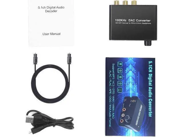 Alt view image 9 of 12 - Werleo Digital Audio Converter 192kHz DAC Supports Volume control Digital Coaxial SPDIF Toslink to Analog Stereo L/R RCA 3.5mm Jack Audio Adapter for HDTV, Blu-ray,PS3,XBOX 360,Home Cinema Systems AV