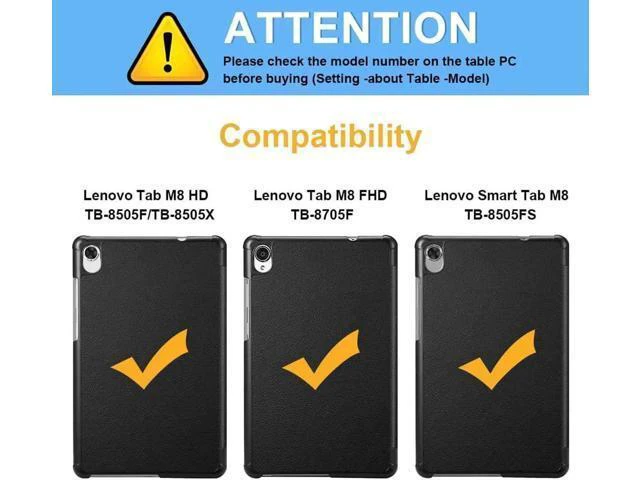 Alt view image 14 of 14 - Case for Lenovo Tab M8 / Smart Tab M8 / Tab M8 FHD - Lightweight Slim Shell Stand Cover for Lenovo Tab M8-HD TB-8505F / TB-8505X 2019 8.0 Inch Tablet