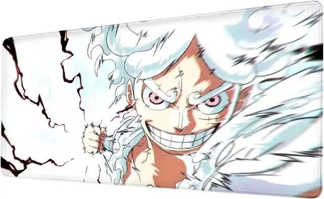 Alt view image 11 of 14 - Anime Mouse Pad Luffygear 5 Extended Gaming Desk Pad with Stitched Edges Large Mouse Mat with Non-Slip Rubber Base for Work & Gaming Office & Home 31.5x15.7 inch