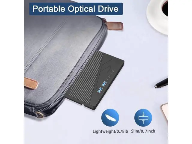 Alt view image 13 of 14 - External CD DVD Drive, 7 in 1 Portable CD/DVD Drives +/-RW Optical Drive with SD/TF Card Reader USB 3.0 &USB-C CD Burner Compatible with Laptop Desktop PC Windows 7/8/10/11/XP Mac Pro/Air Linux