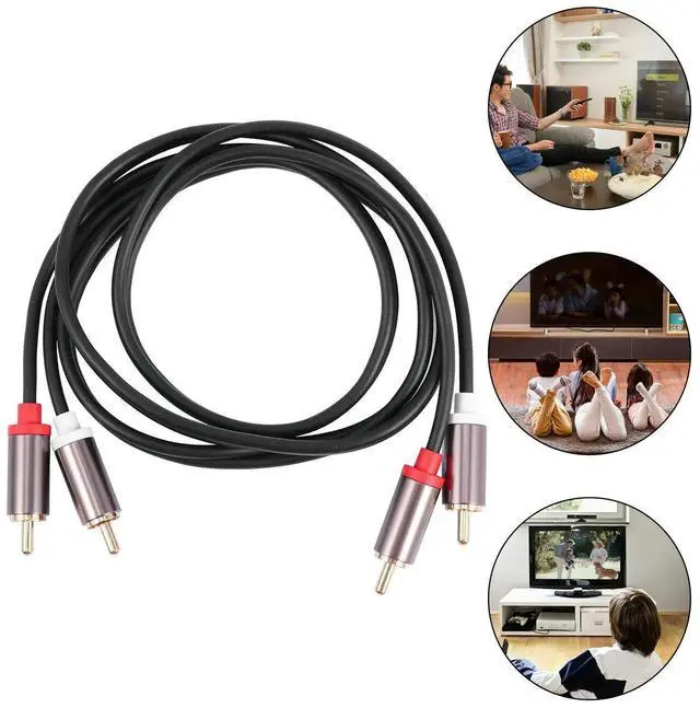 Alt view image 4 of 6 - 1 Meter Audio Connection Cable 2 to 2 Male Aluminum Alloy Shell Gold-Plated Plug for Gaming Consoles Home