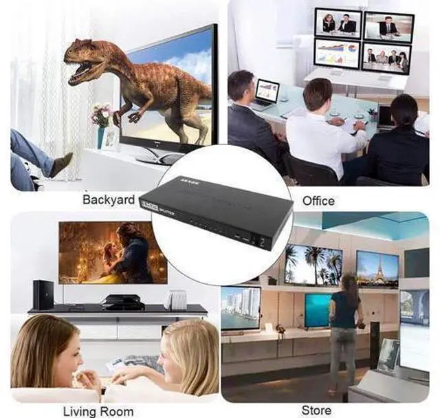 Alt view image 13 of 14 - Hdmi Splitter 4k 1 in 8 Out 4K and 3D Hdmi Splitter Box, Support 4K x 2K@30Hz 1080P Full HD 3D for Ps4 / Xbox One/Fire TV/Apple TV/Sky Box/Stb/DVD/Laptop/Blue ray