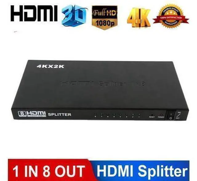 Alt view image 8 of 14 - Hdmi Splitter 4k 1 in 8 Out 4K and 3D Hdmi Splitter Box, Support 4K x 2K@30Hz 1080P Full HD 3D for Ps4 / Xbox One/Fire TV/Apple TV/Sky Box/Stb/DVD/Laptop/Blue ray