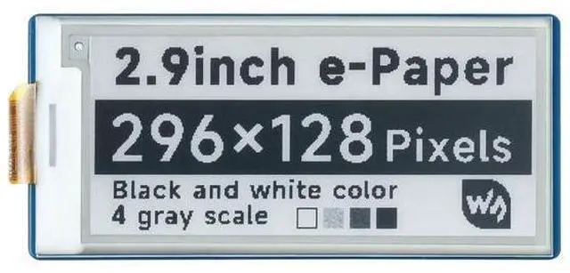Alt view image 8 of 14 - 2.9inch E-Paper E-Ink Display Module for Raspberry Pi Pico 296×128 Pixels Black/White Partial Refresh Support with SPI Interface