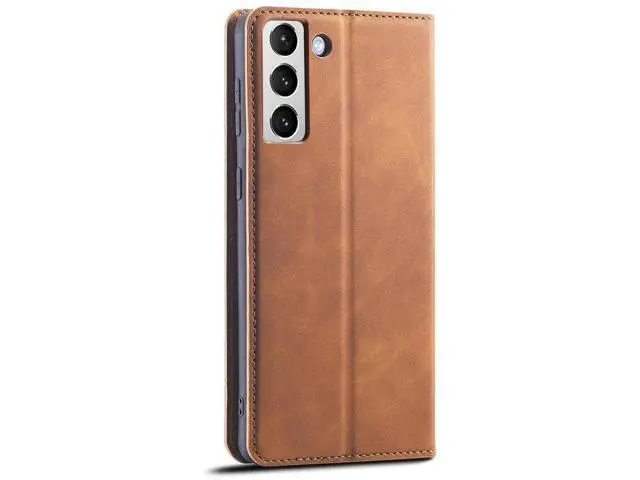 Alt view image 14 of 14 - Case for Samsung Galaxy S25 Plus 6.7 inch Premium PU Leather Phone Cover with Card Holder Stand, Shockproof Flip Wallet Cover Brown