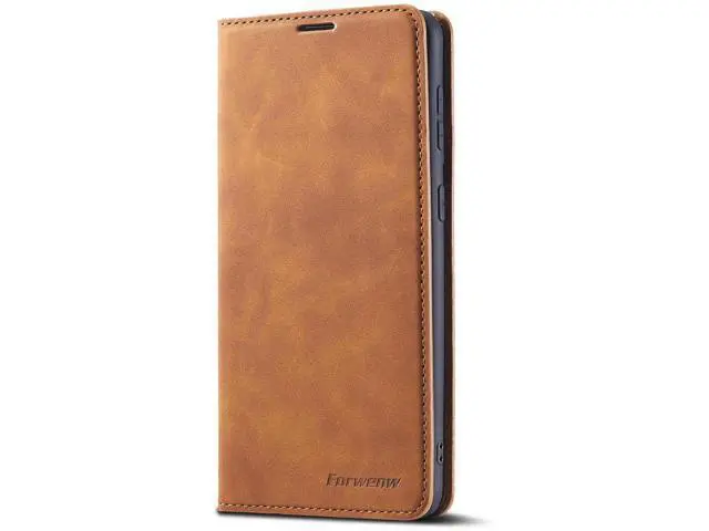 Alt view image 13 of 14 - Case for Samsung Galaxy S25 Plus 6.7 inch Premium PU Leather Phone Cover with Card Holder Stand, Shockproof Flip Wallet Cover Brown