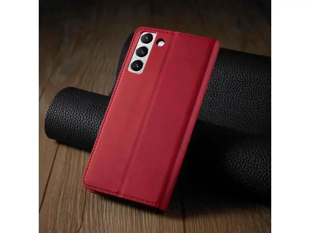 Alt view image 13 of 14 - Case for Samsung Galaxy S25 5G 6.2 inch Premium PU Leather Phone Cover with Card Holder Stand, Shockproof Flip Wallet Cover Red