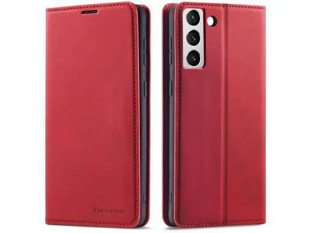 Alt view image 8 of 14 - Case for Samsung Galaxy S25 5G 6.2 inch Premium PU Leather Phone Cover with Card Holder Stand, Shockproof Flip Wallet Cover Red