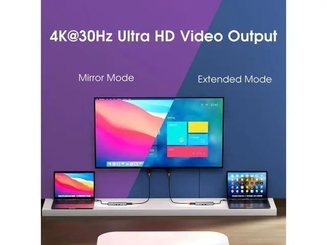 Alt view image 10 of 14 - XJYLCPC USB C Docking Station, 8 in 1 USB C Hub with 10Gbps M.2 PCIe/SATA SSD Enclosure, 4K HDMI, 100W PD, 10Gbps USB C/USB-A Gen 3.2/3.1, SD/TF, USB-A Port for Windows, Mac OS USB-C Laptop