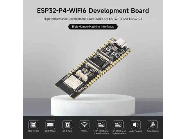 Alt view image 10 of 14 - ESP32-P4-WIFI6 High-Performance Development Board, Based On ESP32-P4 and ESP32-C6, Supports Wi-Fi 6 and Bluetooth 5/BLE, Board Only