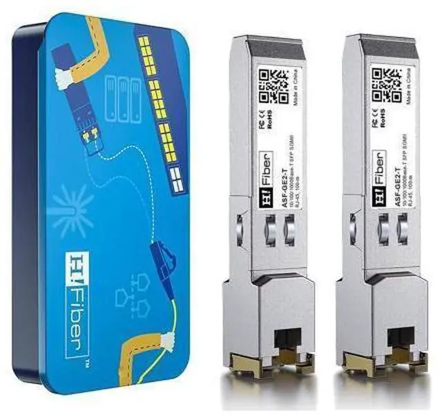 Alt view image 7 of 12 - H!Fiber Auto-Negotiation SFP to RJ45 Module, 10/100/1000BASE-T Ethernet Transceiver for Cisco GLC-T(10/100/1000)/SFP-GE-T(10/100/1000), Cisco Meraki and More, up to 100m (328 Ft),2 Pack