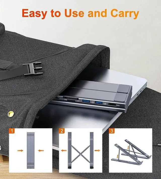 Alt view image 9 of 14 - USB C Laptop Docking Station Stand, USB C Dock Tablet Stand, 7 in 1 USB C Hub with 4K HDMI, 2 USB 3.1, PD 100W, Universal Docking Station for MacBook Pro/Air//HP/Surface/Lenovo, Plug and Play