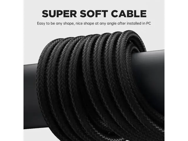 Alt view image 6 of 8 - 30CM Sleeved PSU Extension Cable Kit with Cable Combs, 24Pin + Dual EPS 8Pin(4+4) + Dual PCIe 8Pin(6+2), Black ATX Power Extension Set