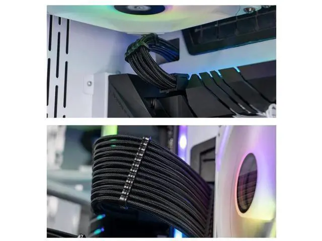 Alt view image 7 of 8 - 30CM Sleeved PSU Extension Cable Kit with Cable Combs, 24Pin + Dual EPS 8Pin(4+4) + Dual PCIe 8Pin(6+2), Black ATX Power Extension Set