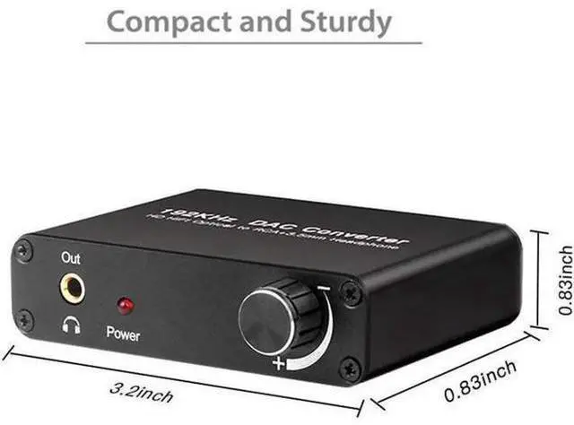 Alt view image 11 of 12 - Digital Audio Converter 192kHz DAC Supports Volume control Digital Coaxial SPDIF Toslink to Analog Stereo L/R RCA 3.5mm Jack Audio Adapter for HDTV, Blu-ray,PS3,XBOX 360,Home Cinema Systems AV
