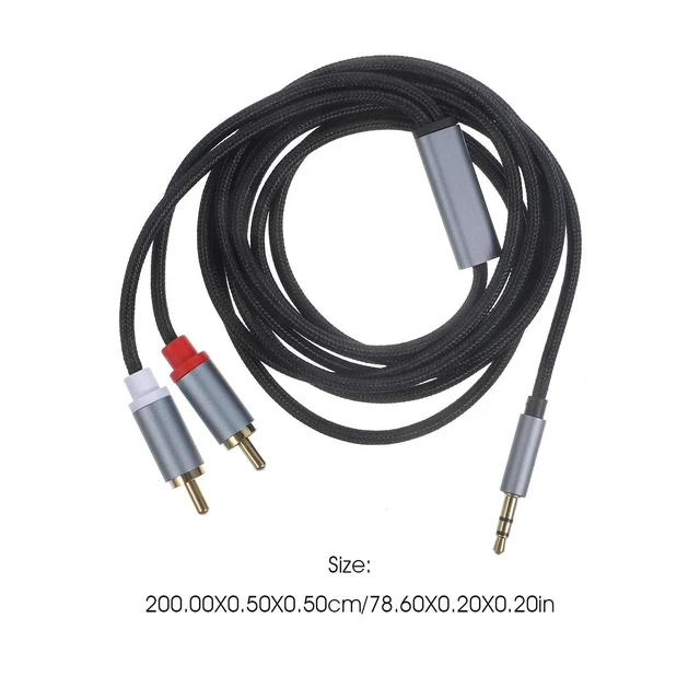 Alt view image 6 of 6 - 2M Aux Cable 3.5mm Stereo Audio Cable Dual Lotus Line Splitter for phones Tablets Amplifiers TV Vcr Media Players Clear