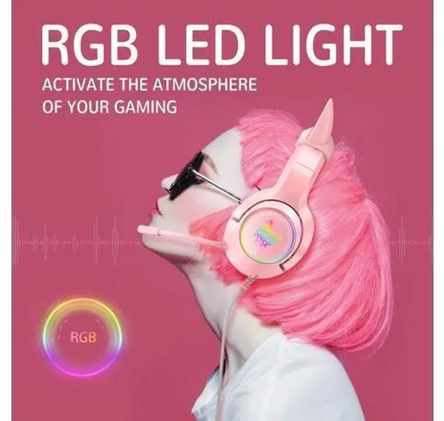Alt view image 14 of 14 - K9 Gaming Headset with Removable Cat Ears, for PS5, PS4, Nintendo Switch, PC, with Surround Sound, RGB LED Light & Noise Canceling Retractable Microphone