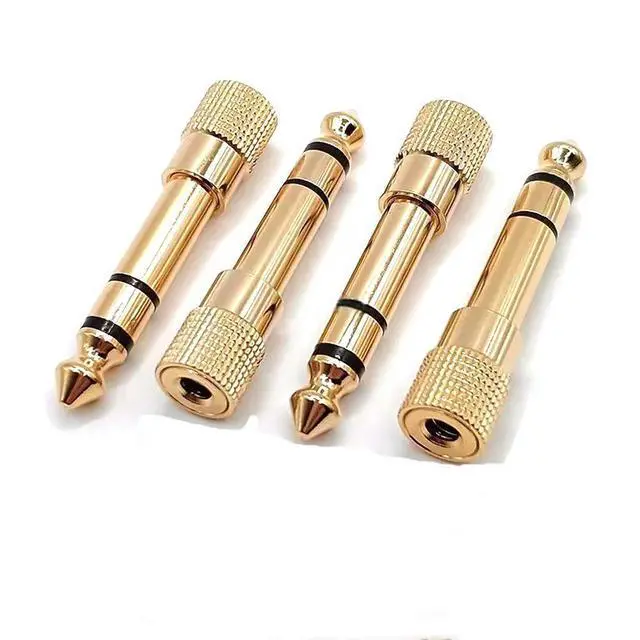 Alt view image 3 of 4 - 1PCS Audio adapter 6.5 male to 3.5 female binaural gold-plated 3.5 female to 6.35 male microphone large to small plug