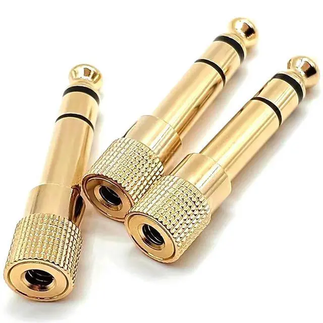 Alt view image 4 of 4 - 1PCS Audio adapter 6.5 male to 3.5 female binaural gold-plated 3.5 female to 6.35 male microphone large to small plug