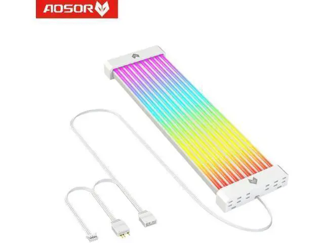 Alt view image 8 of 14 - COOLMOON AOSOR AL200 Lamp Tape 5V ARGB Aura Sync Flexible Light Bar Widening Bendable Multifunctional DIY for 3x8P Graphics Card