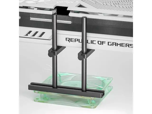 Alt view image 7 of 12 - Aomoproing GPU Support Bracket Dual Brace: Fan mounting Adjustable Aluminum Graphics Card GPU Sag Bracket Video Card Stand Holder Graphics Card Bracket, Support Big GPU - 128mm