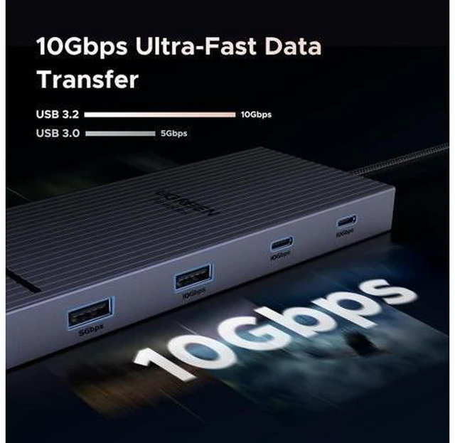 Alt view image 11 of 14 - UGREEN Revodok 10 in 1 USB C Docking Station Dual 4K Monitor, USBC Hub with 2 HDMI, USB A&C 3.2 Ports, SD/TF Card Reader, PD 100W Charging, USB C Dock with 1Gbps Ethernet for Dell, HP, XPS and More